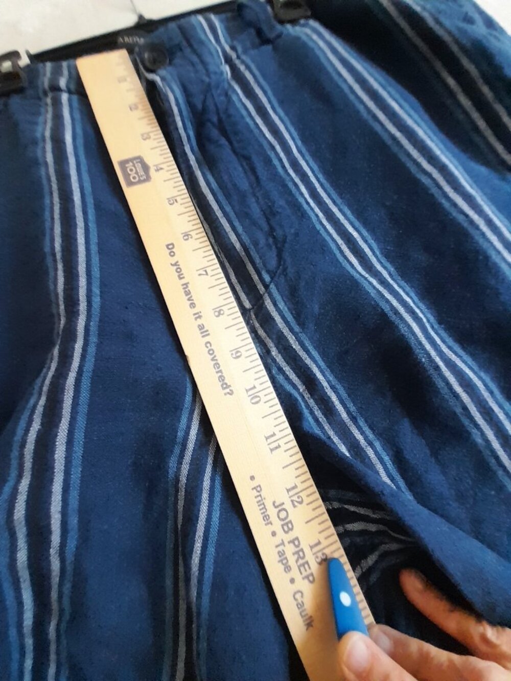 Banana Republic Linen Shorts Vacation Beach Resort Casual Striped Shorts 38 Blue - Picture 7 of 8